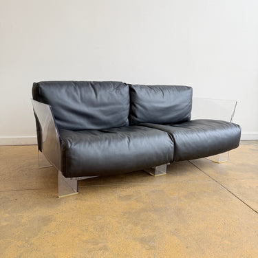 Kartell Piero Lissoni "Pop" 2 Seat Leather Sofa