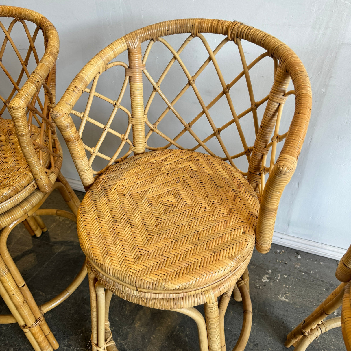 Serena and Lily Avalon Rattan Swivel Counter Stools