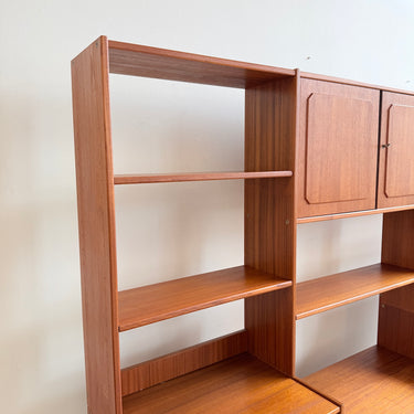 Danish Modern Teak 3 Bay Free Standing Shelving
