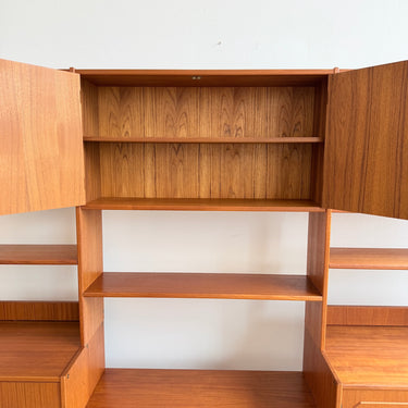 Danish Modern Teak 3 Bay Free Standing Shelving