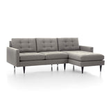 Crate and Barrel Petrie 2-Piece Right-Arm Chaise Midcentury Sectional Sofa