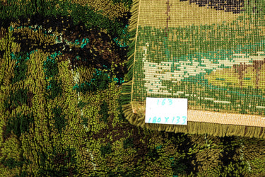 Vintage "Rya" Green Terrain Wool Rug 71X52