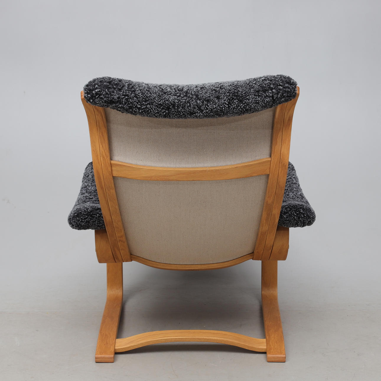 Vintage Swedish CAVALIER Chaise sheepskin by Andersson Brothers