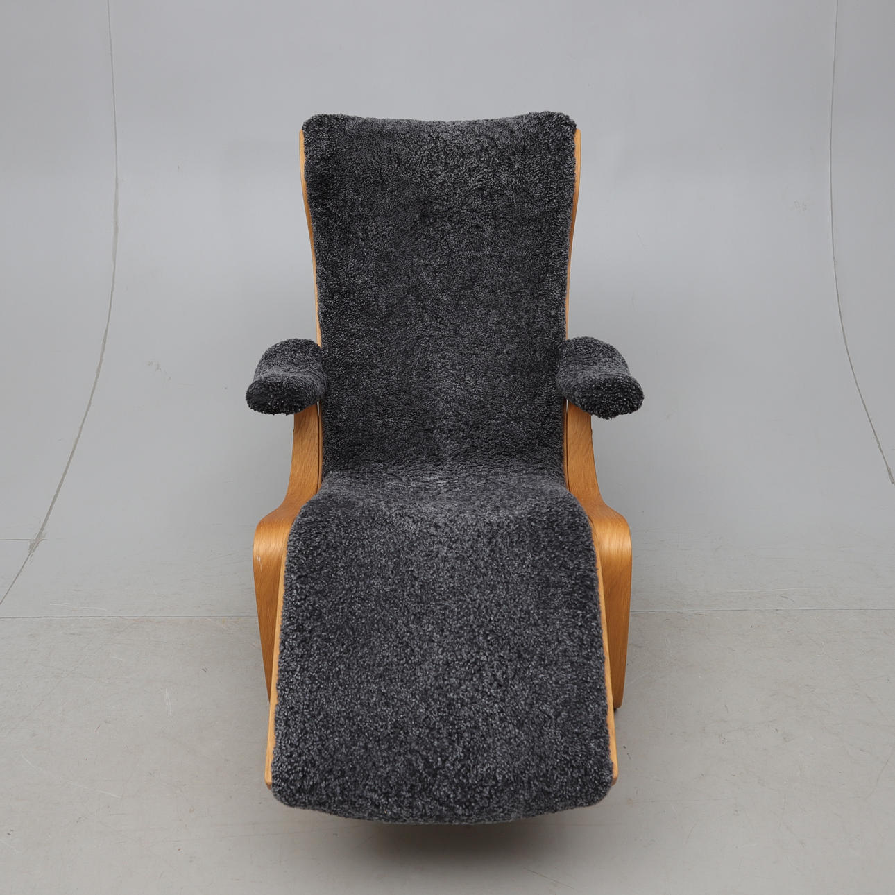 Vintage Swedish CAVALIER Chaise sheepskin by Andersson Brothers