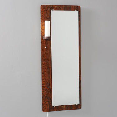 Danish Modern Fröseke  Rosewood Entryway Bench with Storage and Tall Mirror