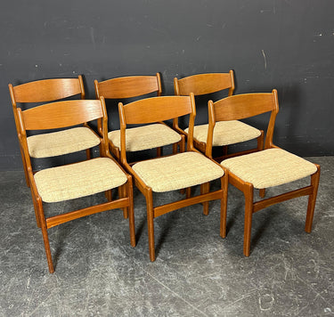 Danish Modern Erik Buck Set of 6 Teak Dining Chaira