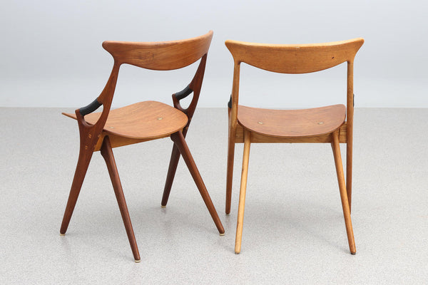 Rare! Danish Modern Arne Hovmand  Model 71 Teak chairs for Mogens Kold