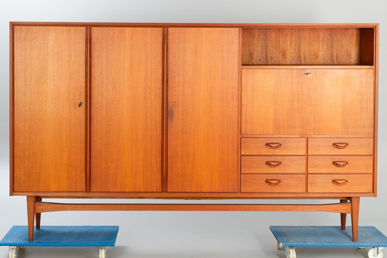 Danish Modern Teak High board Cabinet from Ernst Dieter Hilker 1963