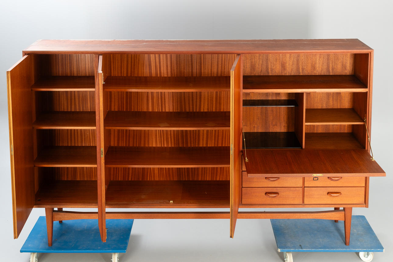 Danish Modern Teak High board Cabinet from Ernst Dieter Hilker 1963
