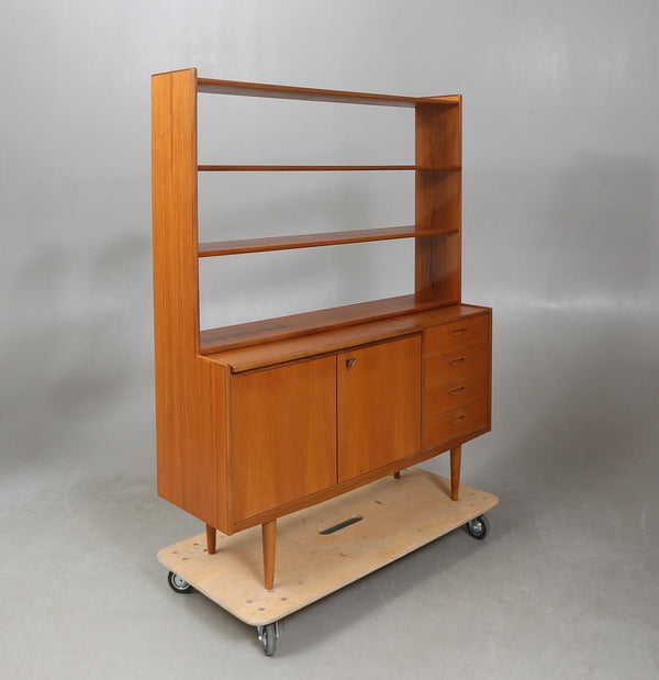 Vintage Swedish Teakwood Secretary desk and Hutch Shelving