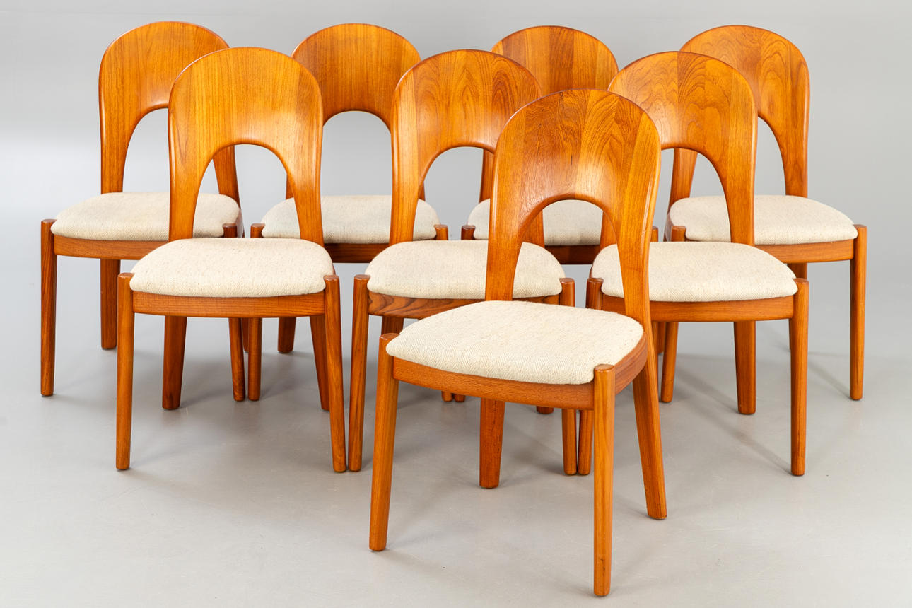 Danish Modern Niels Koefoed Set of 8 "Morten" Teak dining chairs