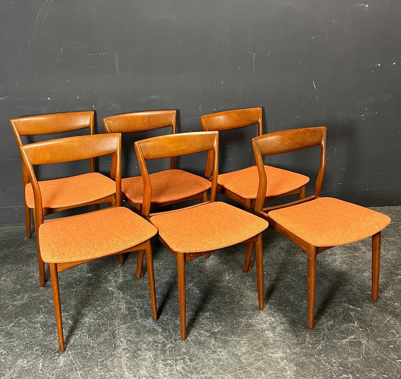 Danish Modern R. Borregaard set of 6 Teak dining chairs for Viborg