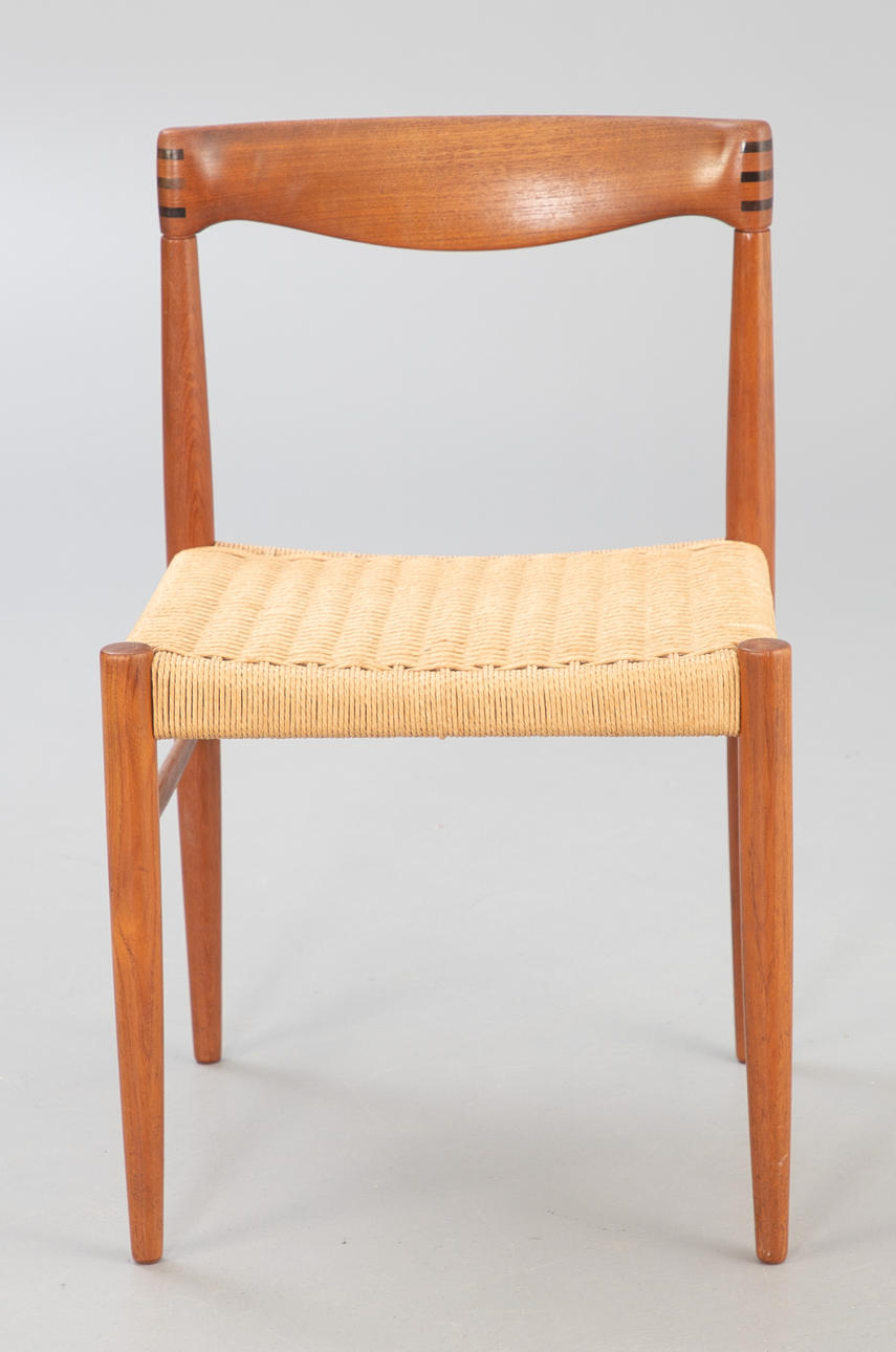 Danish Modern H.W. Klein Set of 4  for Bramin Paper Cord Dining Chairs, 1960s