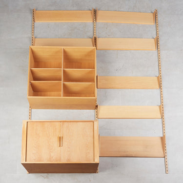 Danish Modern Kai Kristiansen for FM Møbler, Wall-Mounted Shelving System in Oak