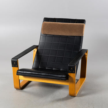 Vintage Ilmari Lappalainen “Pulkka” Lounge Chair for Asko, Finland, 1960s