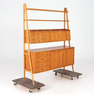 Swedish Mid-Century Modern Bookshelf with Storage by AB Svenska Ramfabriken