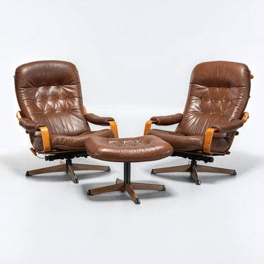 Vintage! Göte Möbler Lounge Chairs with Ottoman