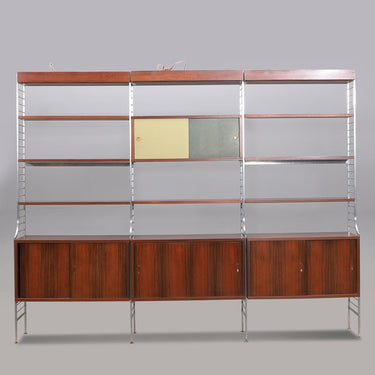 Rare! Nils Strinning & Kajsa Rosewood 3 Bay Shelving System 1960s