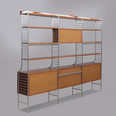 Rare! Nils Strinning & Kajsa Rosewood 3 Bay Shelving System 1960s