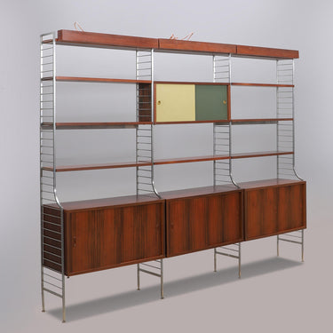 Rare! Nils Strinning & Kajsa Rosewood 3 Bay Shelving System 1960s