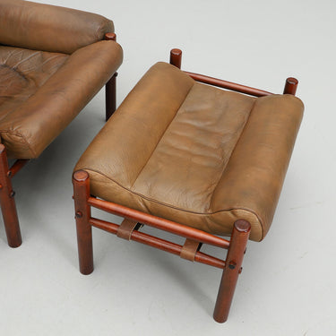 Vintage Arne Norell "Inca" Lounge Chair & Ottoman