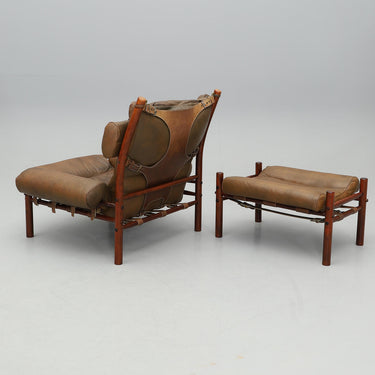 Vintage Arne Norell "Inca" Lounge Chair & Ottoman