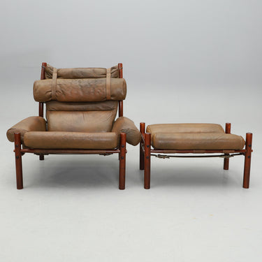 Vintage Arne Norell "Inca" Lounge Chair & Ottoman