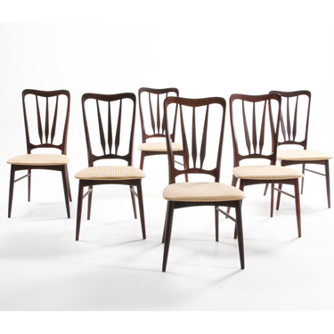 Danish Modern Niels Koefoed “Ingrid” Rosewood Dining Chairs in Rosewood