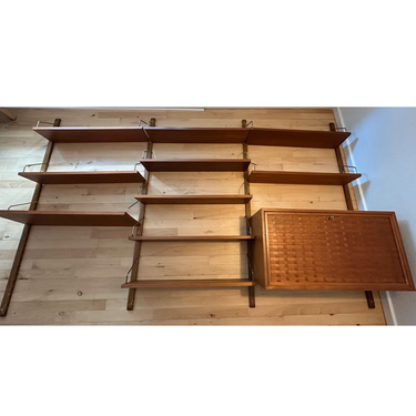 Danish Modern Poul Cadovius Three Section Modular Wall Shelving System 1960s