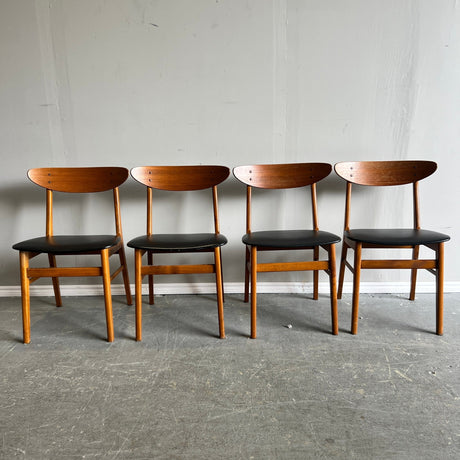 1960s Set of Four Danish Th. Harlev Dining Chairs in Teak by Farstrup - enliven mart