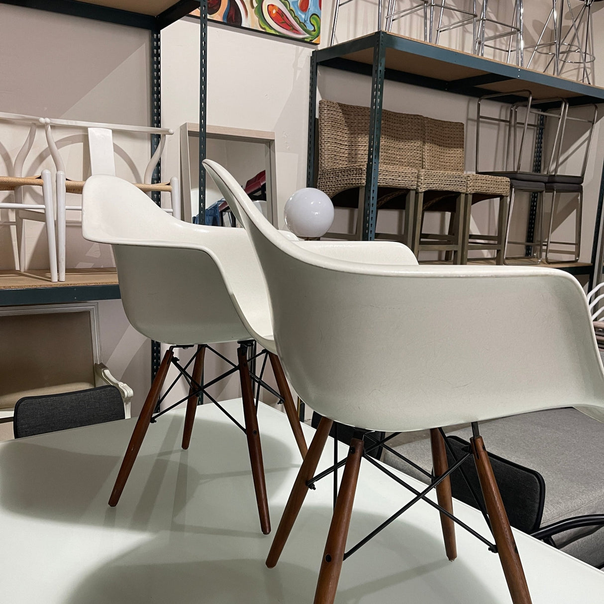 2 Modernica Case Study Fiberglass Chairs - enliven mart