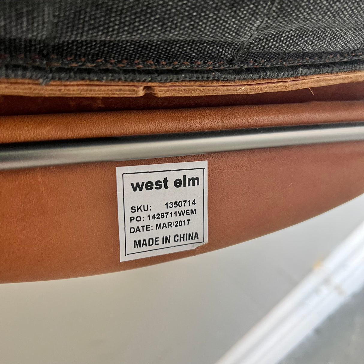 West Elm Dries Leather Sling Chair