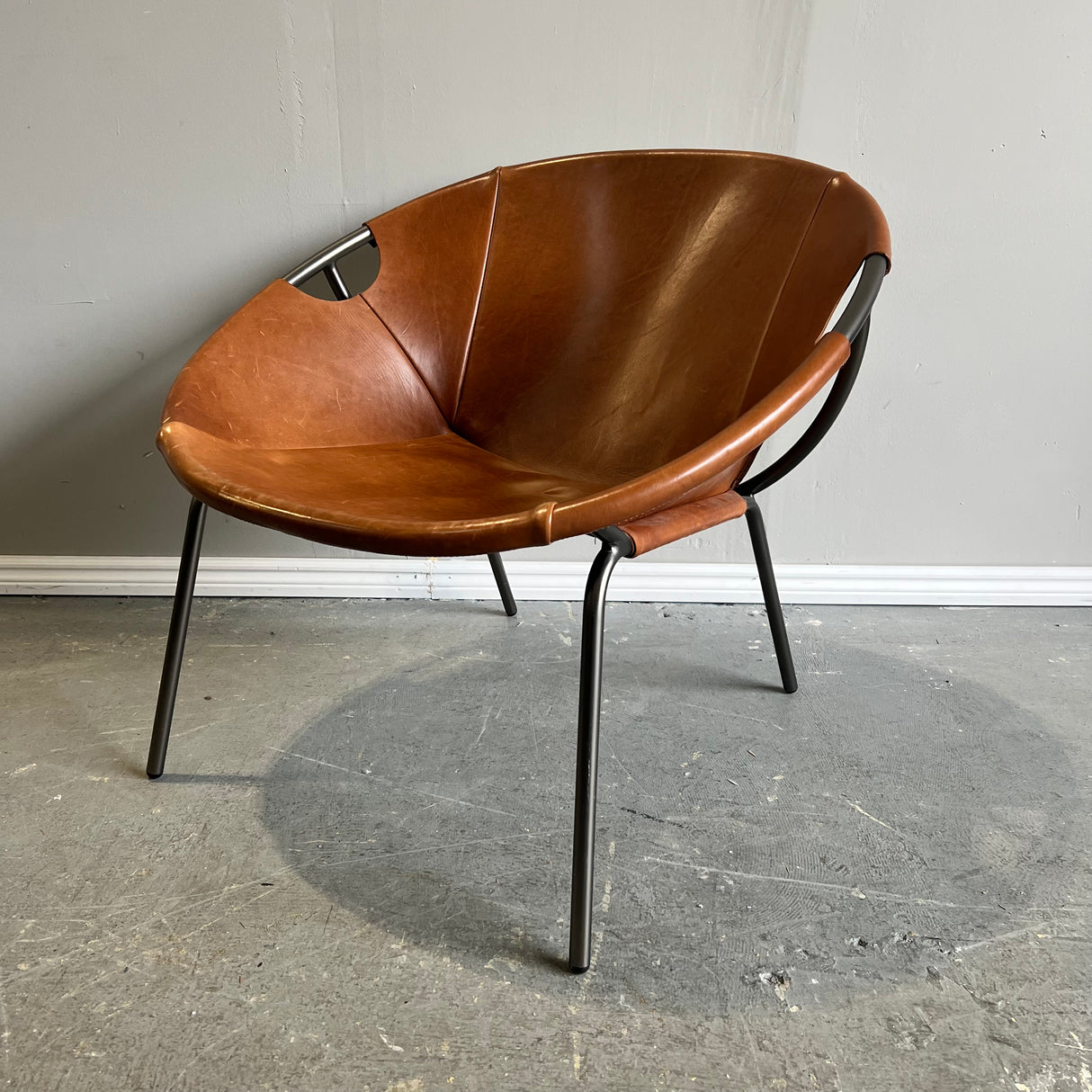 West Elm Dries Leather Sling Chair