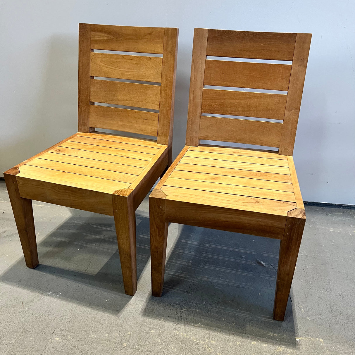 Pair of Restoration Hardware teak wood outdoor chair (Retail $1500+)