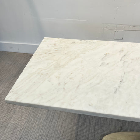CB2 Pool White Marble Console