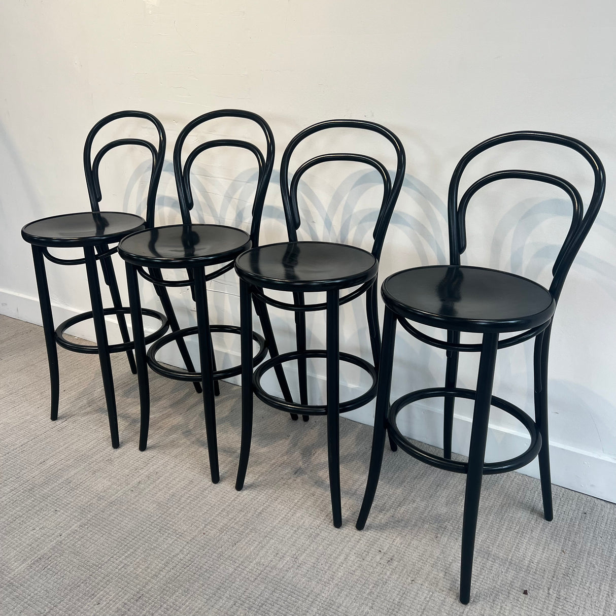 Design Within Reach Ton set of 4 Era Bar Stool with Back