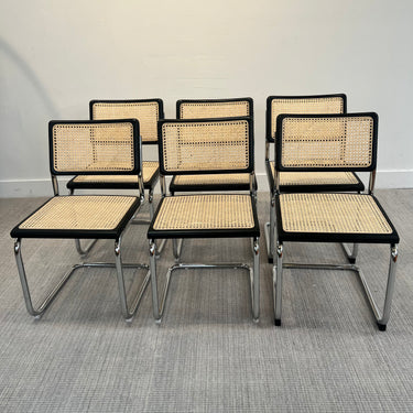 Iconic Mercel Breuer Cesca black & Rattan dining chairs