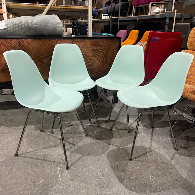 Authentic Herman Miller Eames Molded Side Chair (Aqua sky Color) - enliven mart