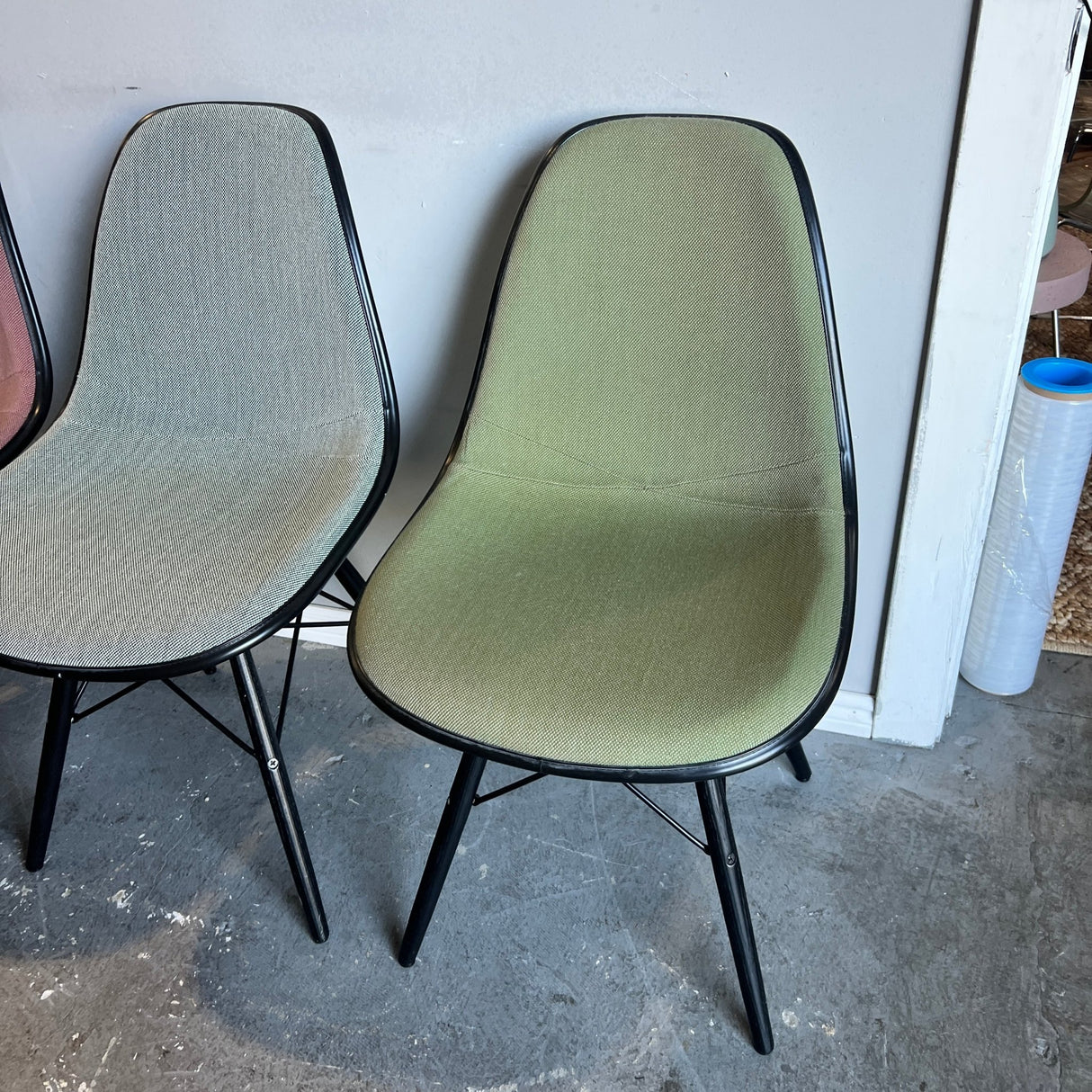 Authentic Herman Miller Eames Upholstered set of 8 multicolor dining chairs - enliven mart