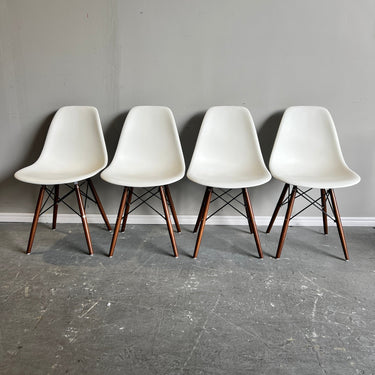 Authentic Herman Miller set of 4 Eames plastic molded chairs - enliven mart