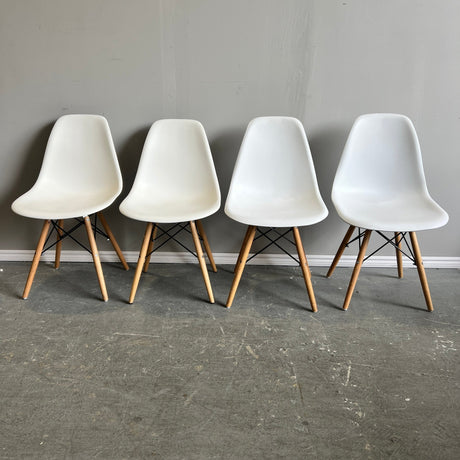 Authentic Herman Miller set of 4 Eames plastic molded chairs - enliven mart