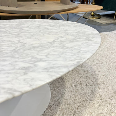 Authentic Knoll Eero Saarinen 42 oval marble coffee table - enliven mart
