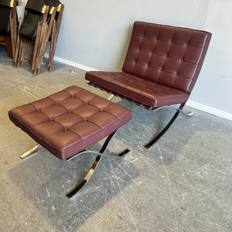 Authentic! Knoll Mies Van Der Rohe iconic Barcelona chair and Ottoman - enliven mart