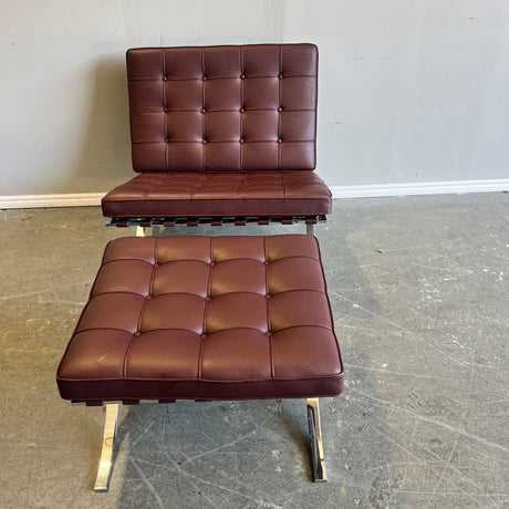 Authentic! Knoll Mies Van Der Rohe iconic Barcelona chair and Ottoman - enliven mart