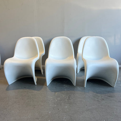 Authentic Vitra set of 6 Vernor Panton chairs - enliven mart