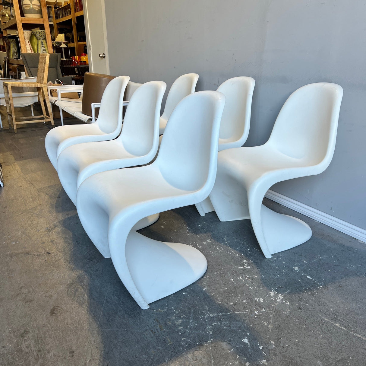 Authentic Vitra set of 6 Vernor Panton chairs - enliven mart