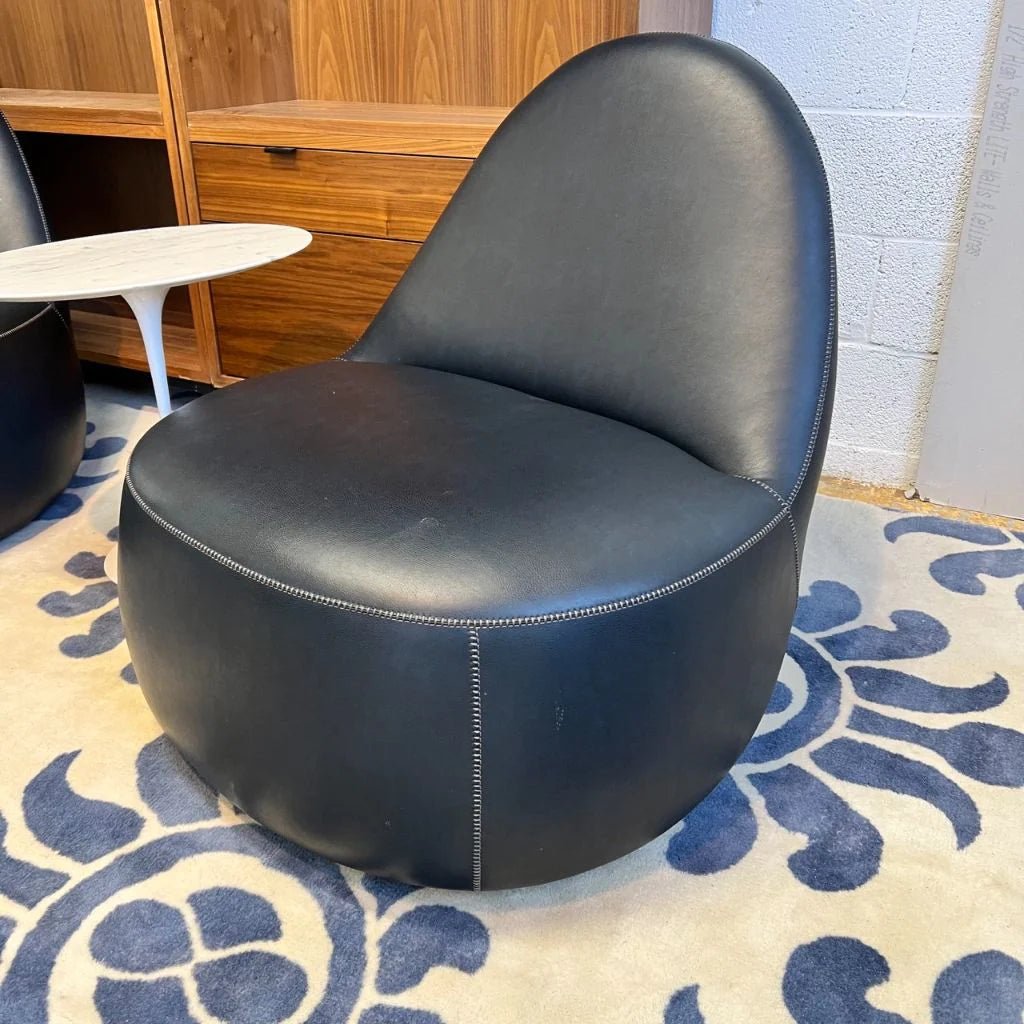 Bernhardt Design leather Mitt lounge chair - enliven mart