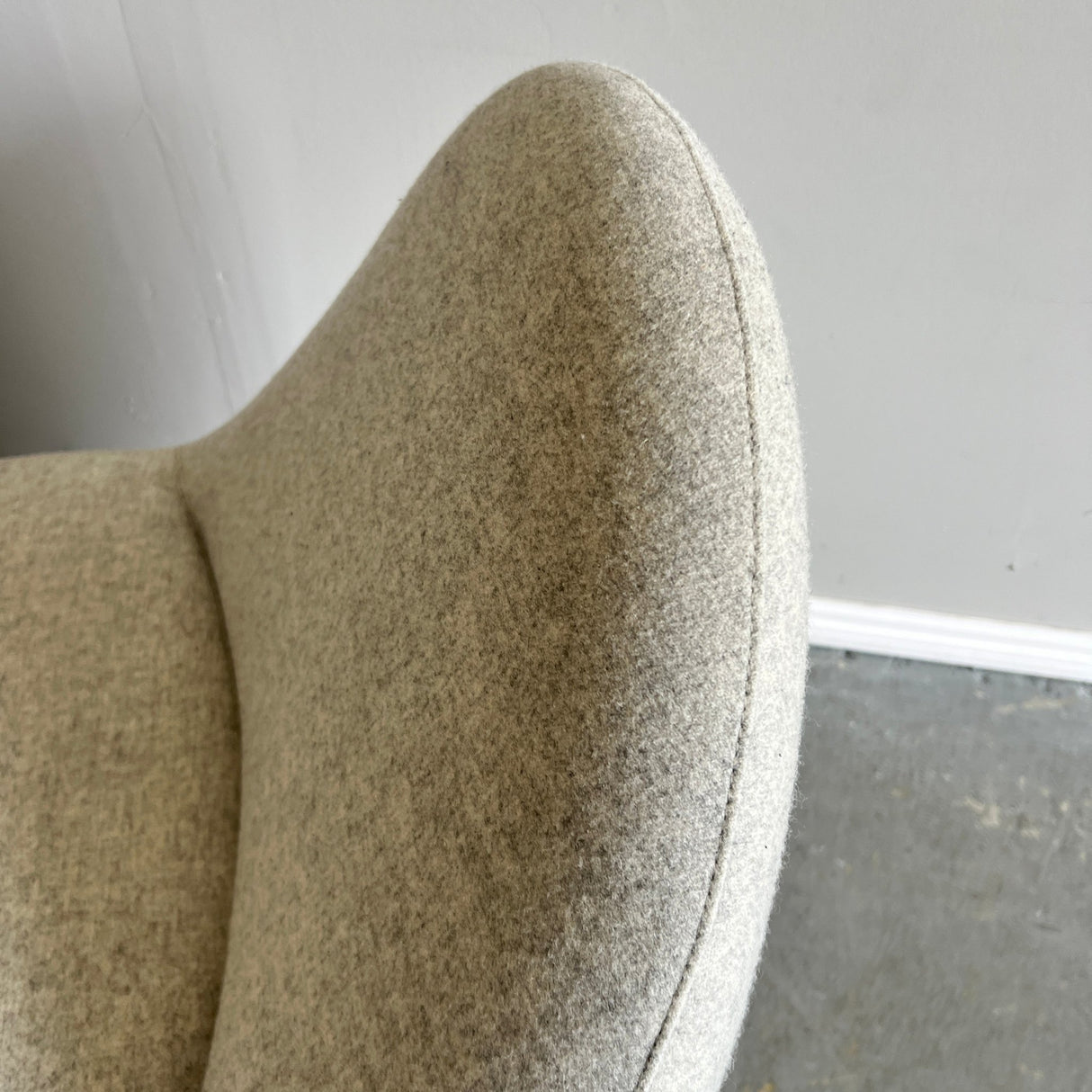 Bernhardt Design mitt lounge chair Grey with leather handle - enliven mart
