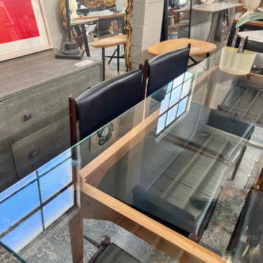 Cassina Table and 6 Cantu Sergio Rodrigues leather chairs - enliven mart