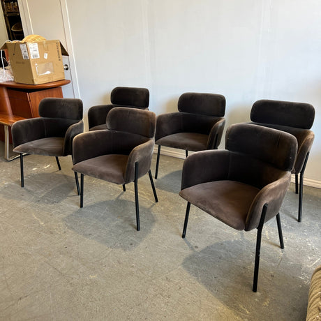 CB2 Azalia Mink Grey Velvet (Set of 6) dining chairs - enliven mart